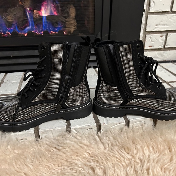 Stevie Chunky Combat Boot - Rhinestone Black (WW) Torrid - Picture 5 of 10